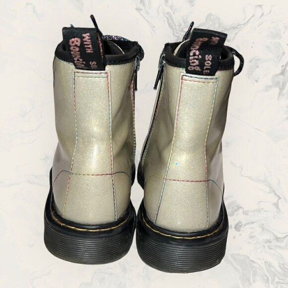 Dr. Martens 1460 Silver Rainbow Glitter Pride Zip / Lace Up Combat Boots Size 5 - Picture 3 of 9
